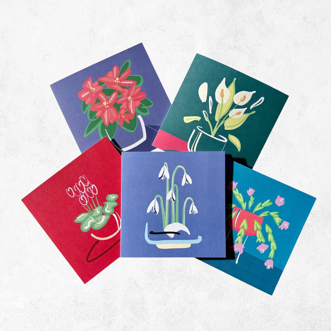 "Poinsettia" - Greeting Card