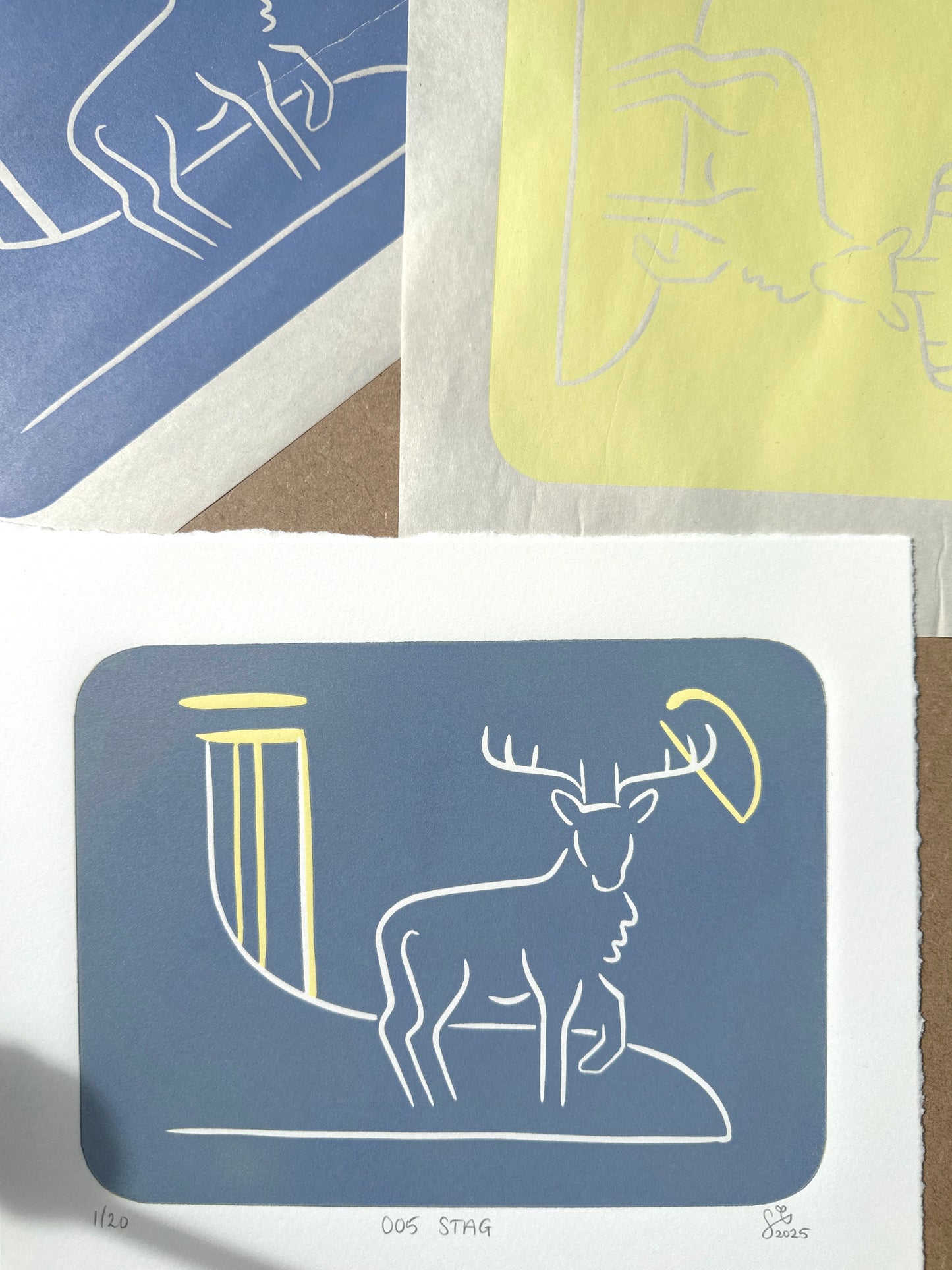 WiLD ALBA - 005 Stag - Limited Edition Reduction Linocut