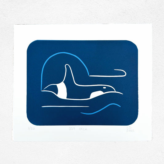 WiLD ALBA - 007 Orca - Limited Edition Reduction Linocut