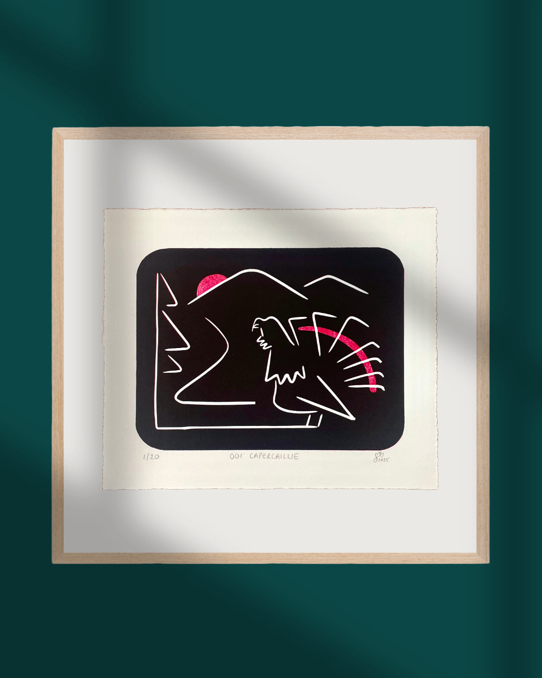 WiLD ALBA - 001 Capercaillie - Limited Edition Reduction Linocut