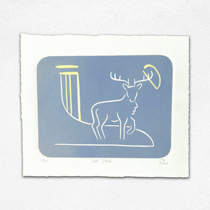 WiLD ALBA - 005 Stag - Limited Edition Reduction Linocut