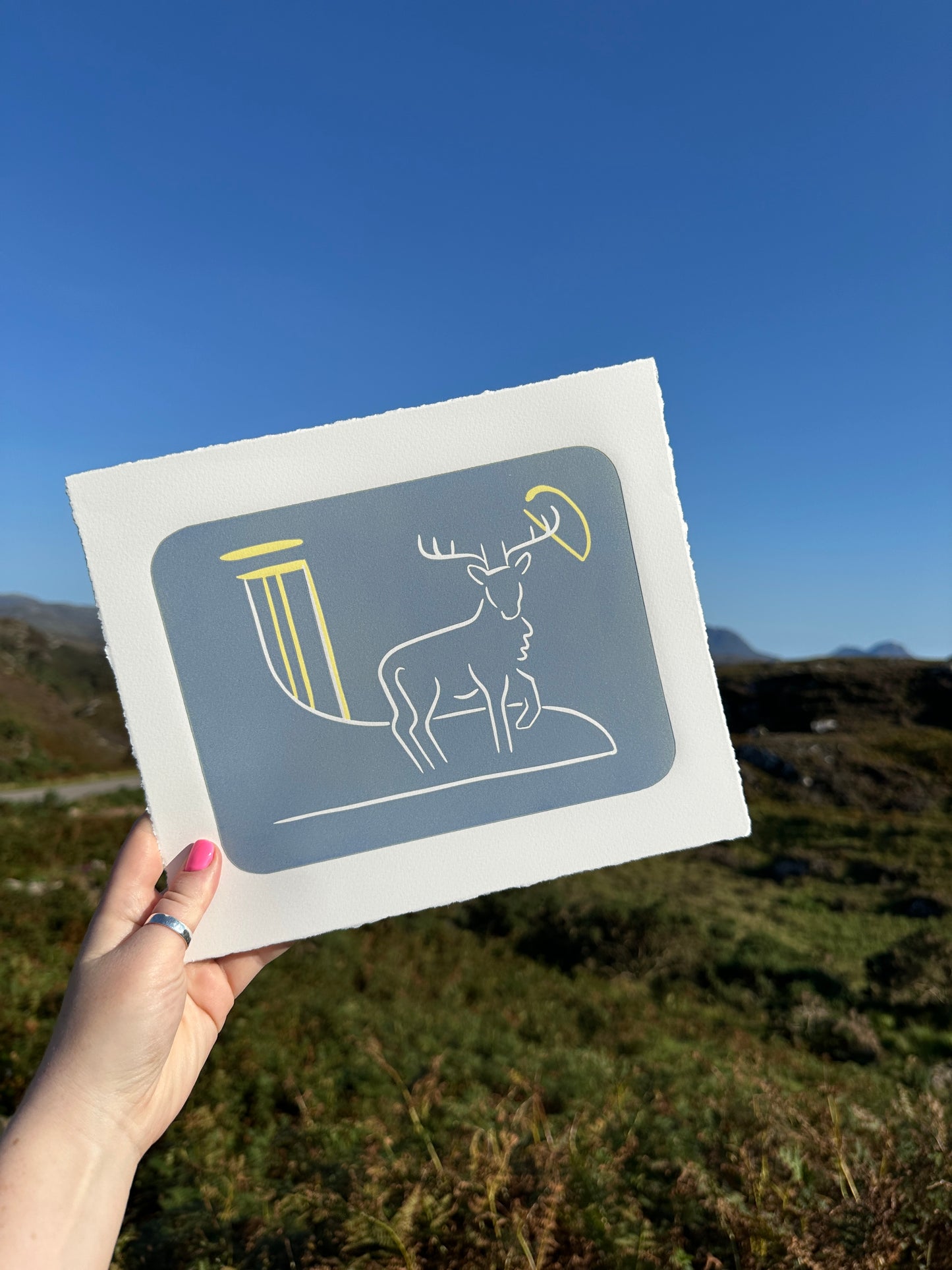 WiLD ALBA - 005 Stag - Limited Edition Reduction Linocut