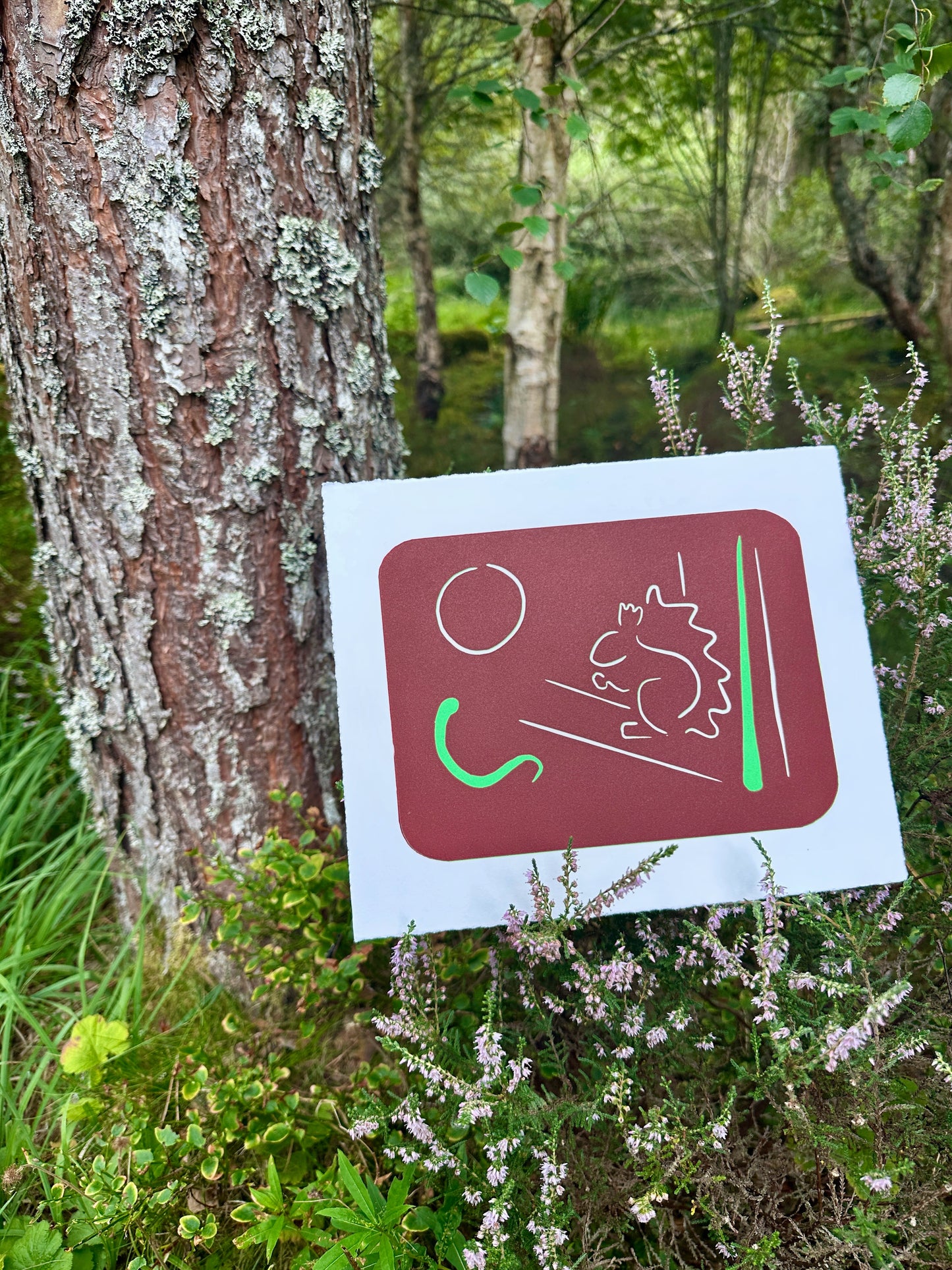 Wild ALBA - 002 Red Squirrel - Limited Edition Reduction Linocut