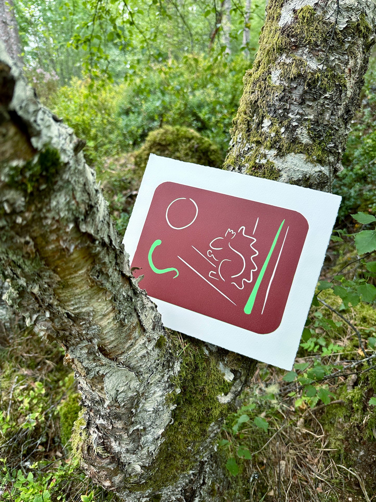 Wild ALBA - 002 Red Squirrel - Limited Edition Reduction Linocut
