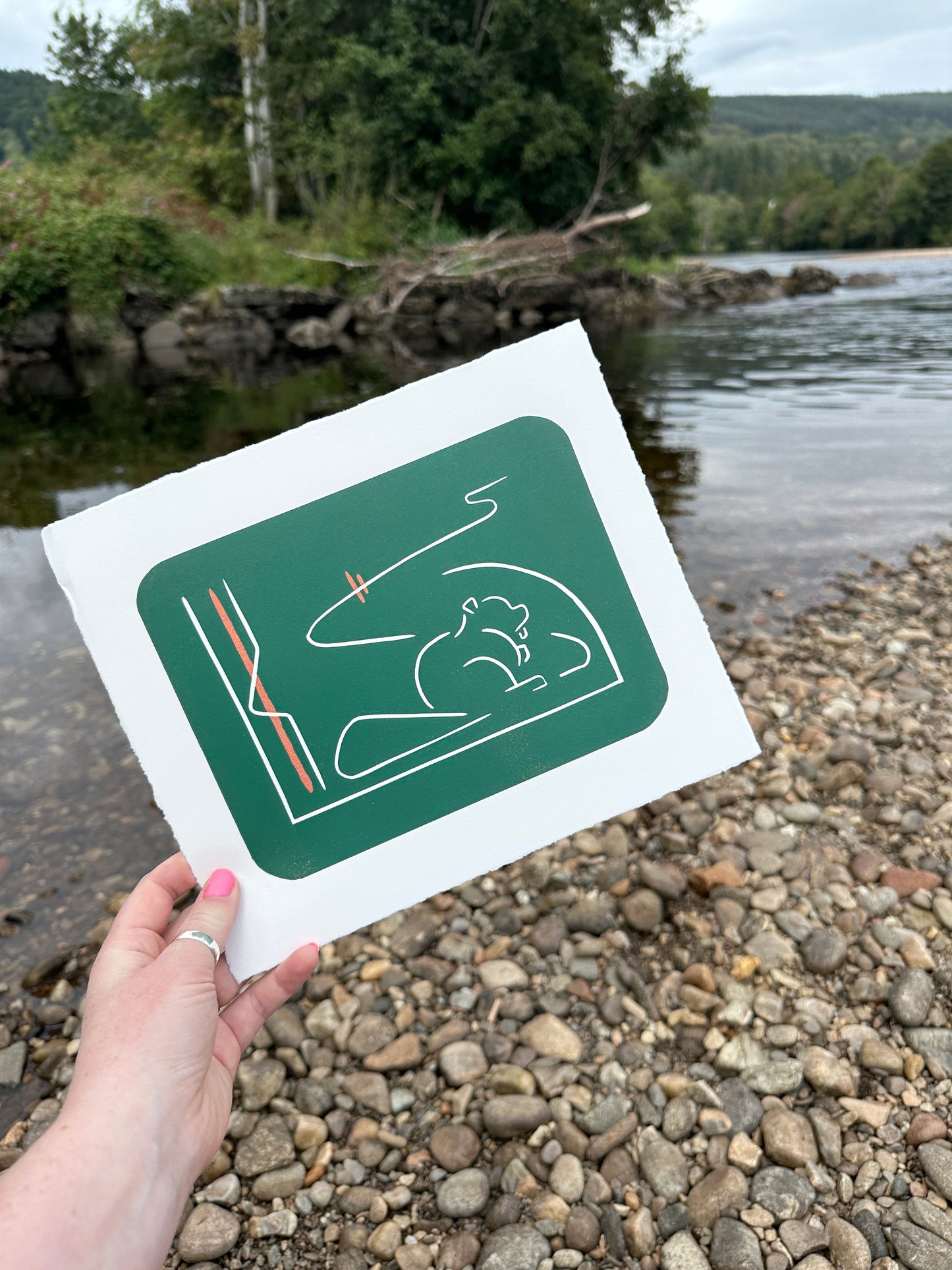 WiLD ALBA - 004 Beaver - Limited Edition Reduction Linocut