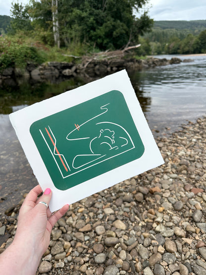 WiLD ALBA - 004 Beaver - Limited Edition Reduction Linocut