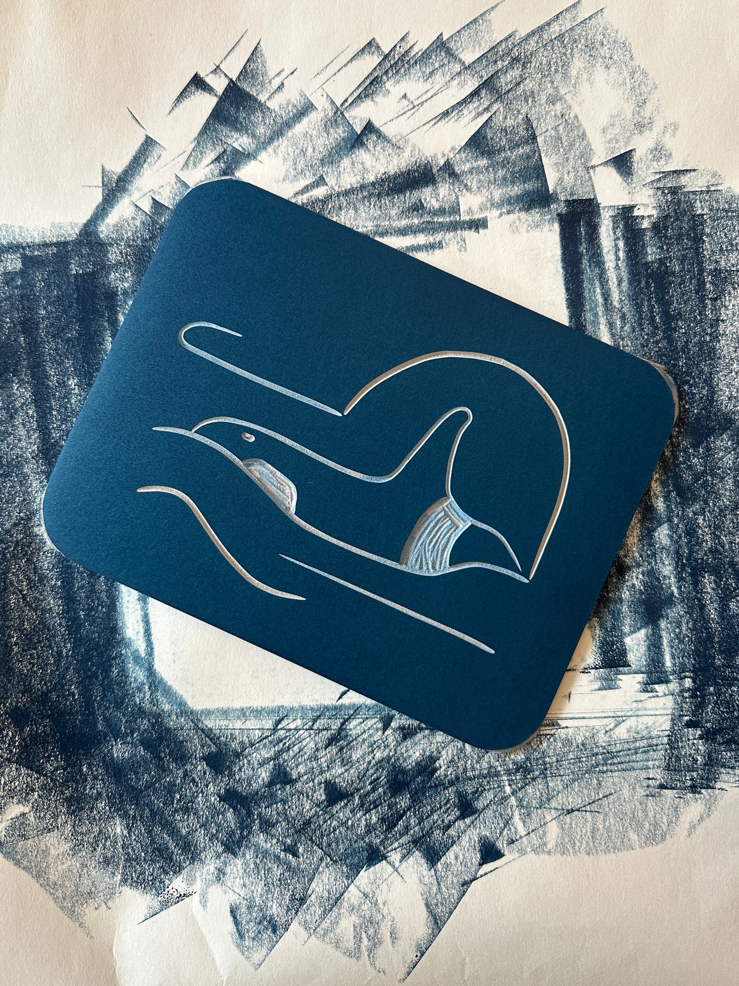 WiLD ALBA - 007 Orca - Limited Edition Reduction Linocut