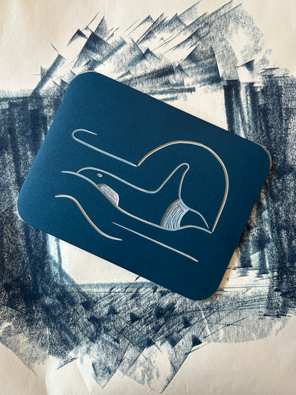 WiLD ALBA - 007 Orca - Limited Edition Reduction Linocut