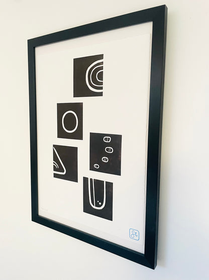 "The 5ve" - Original linoprint