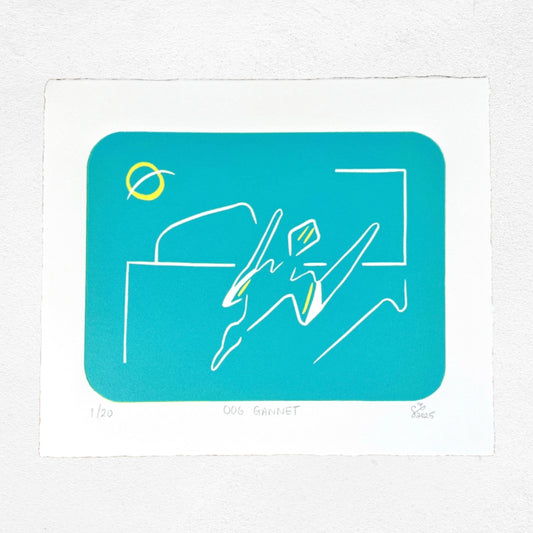 WiLD ALBA - 006 Gannet - Limited Edition Reduction Linocut