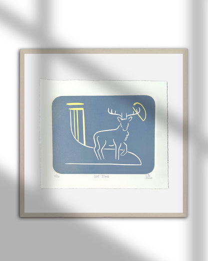 WiLD ALBA - 005 Stag - Limited Edition Reduction Linocut